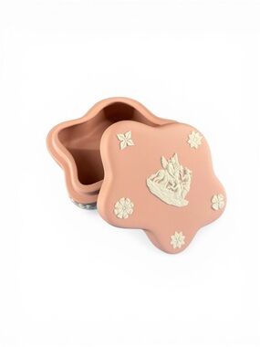 Wedgwood Jasperware Trinket Dish. Wedgwood Ballet Pink Jasperware Lidded Box.